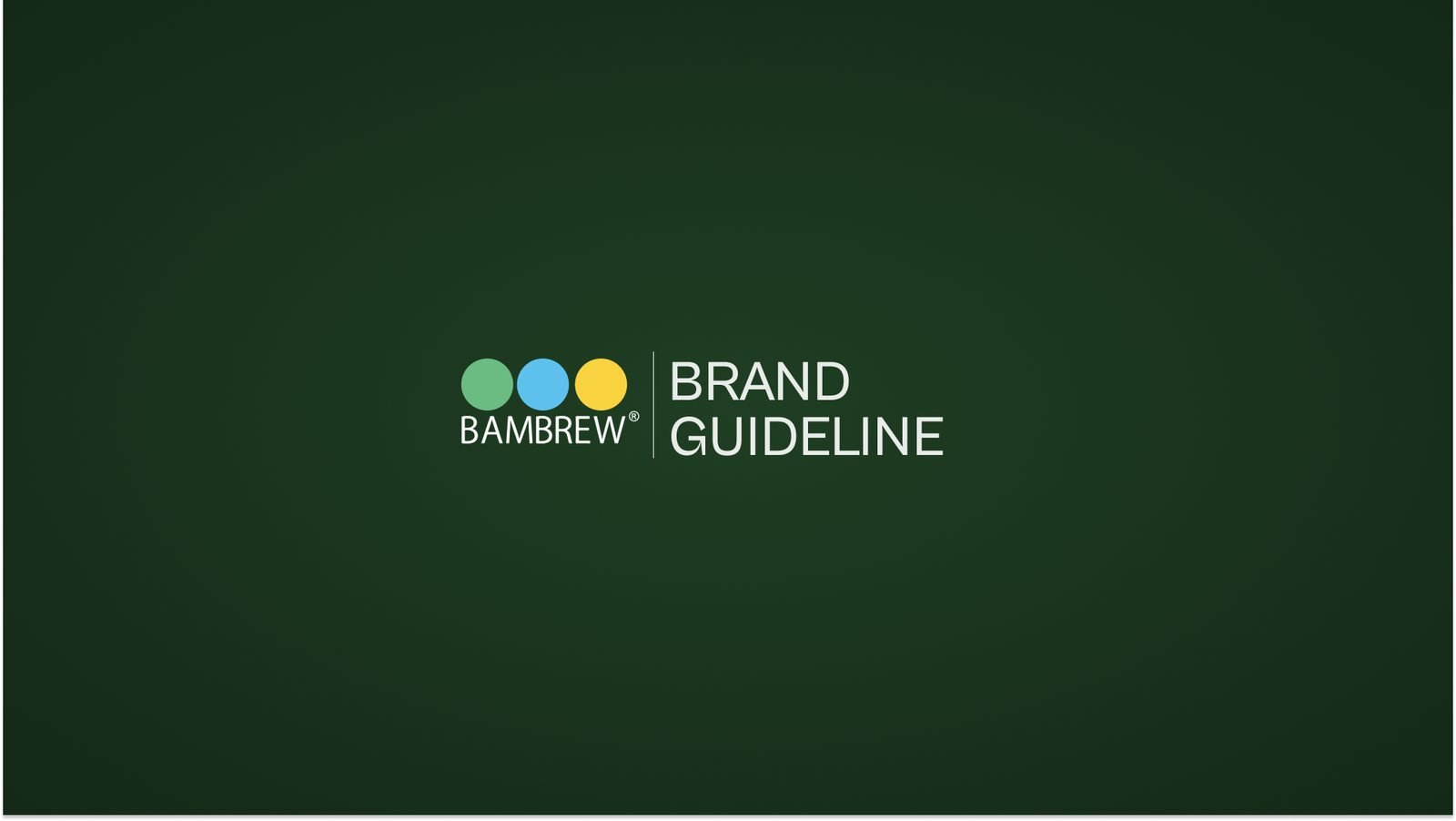 Cover of the Bambrew brand guideline book