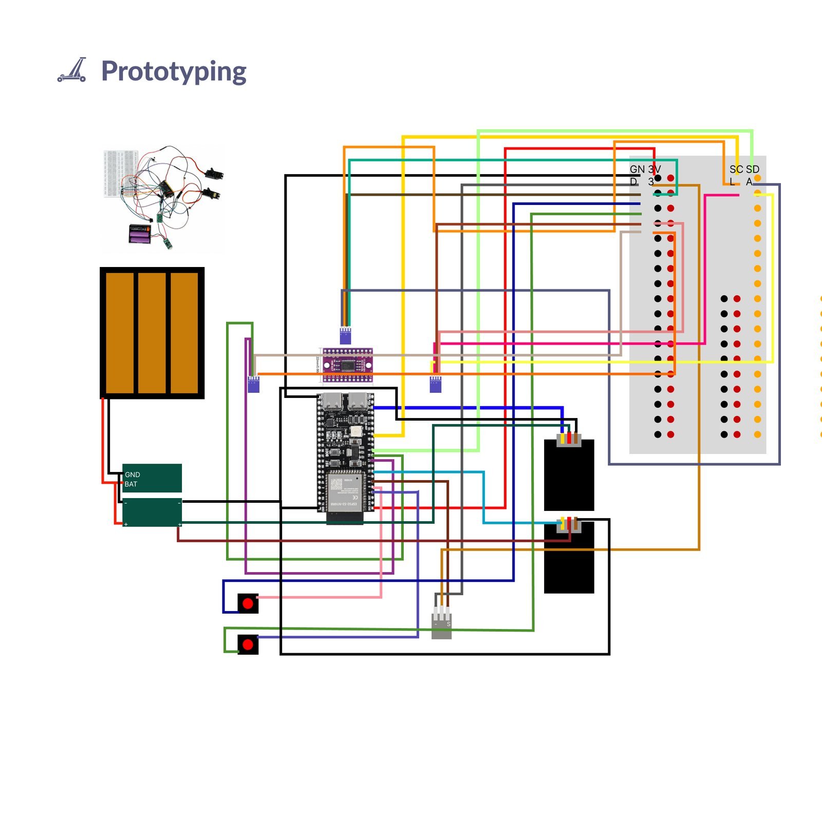 GoKiddo: Prototyping, circuit and sensor wiring