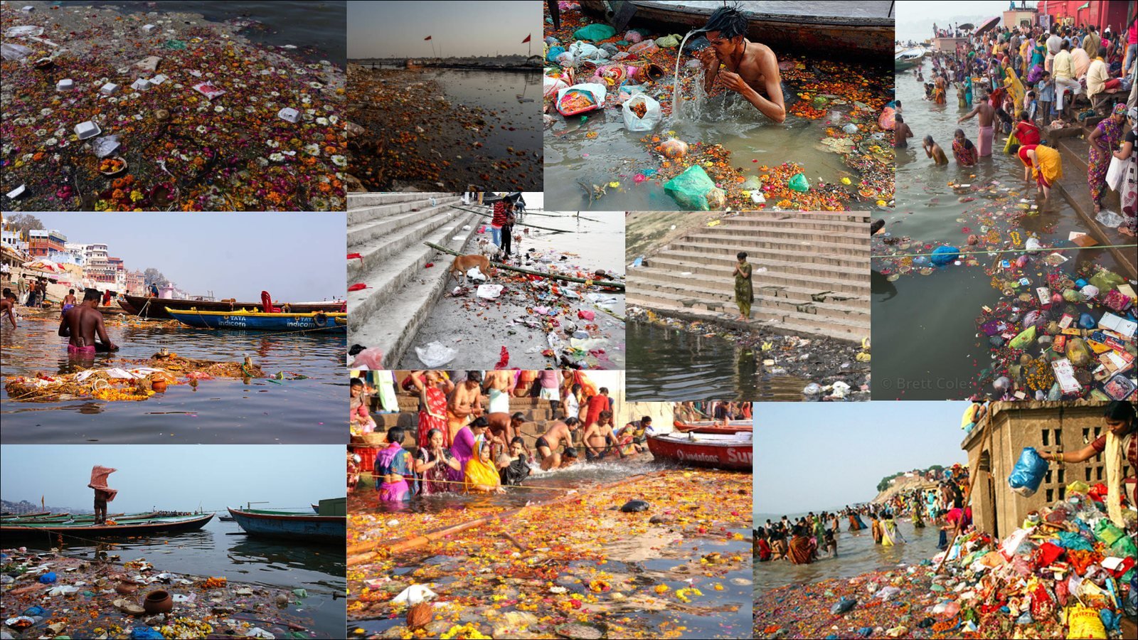 Waste & Worship: Ghat pollution research collage
