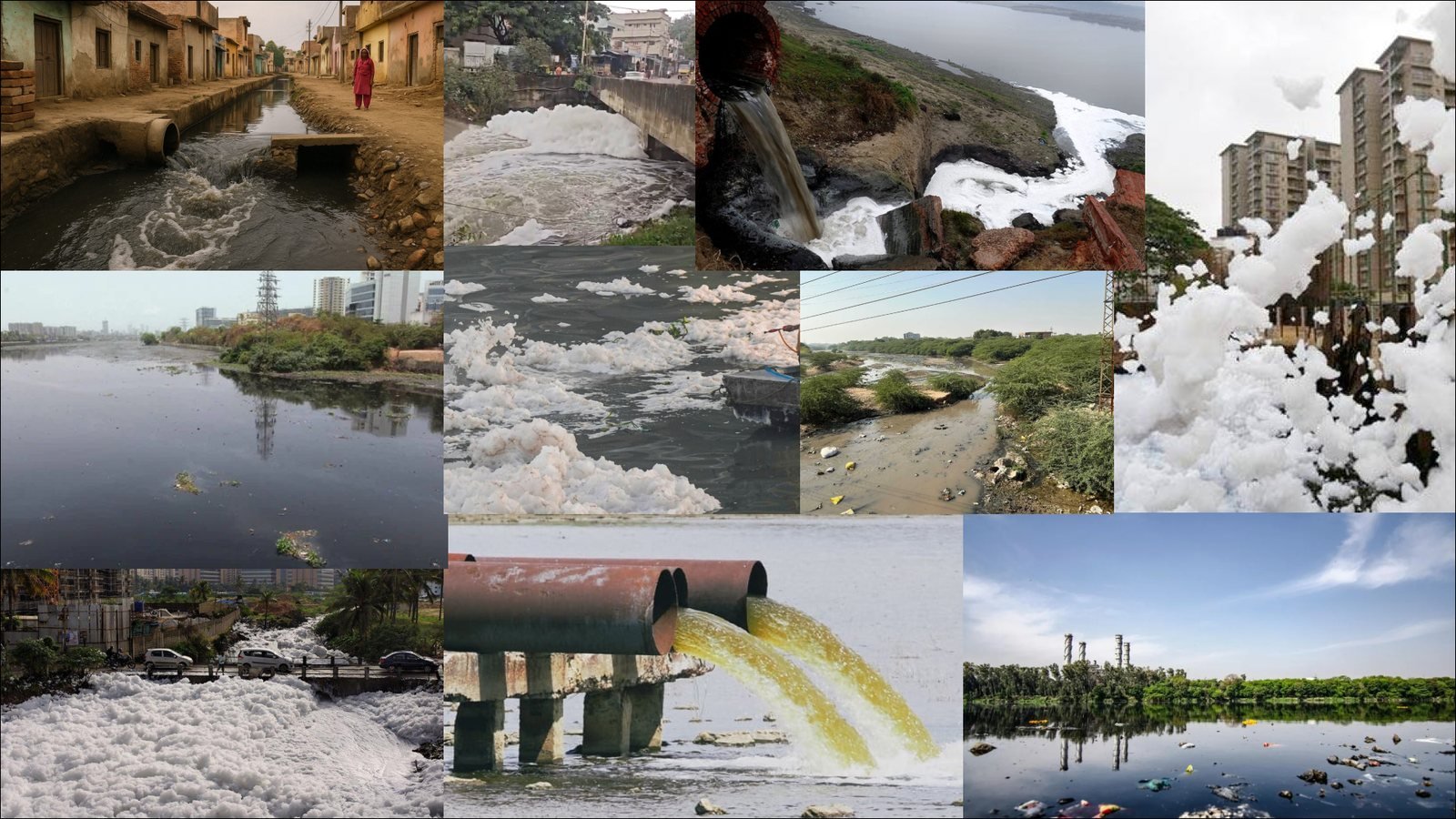 Waste & Worship: Sewage and industrial discharge collage