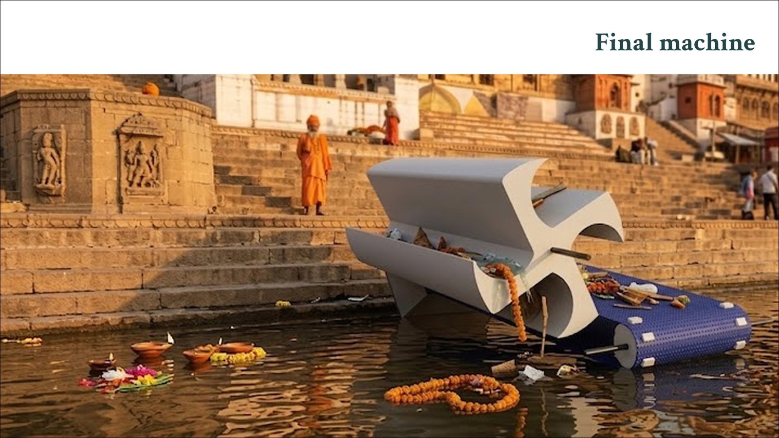 Waste & Worship: Final machine at a river ghat